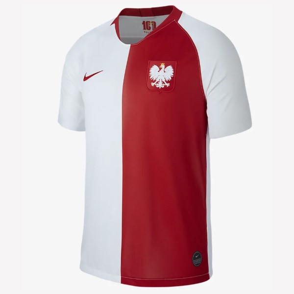 Camiseta Polo Futbolnia 100th Blanco Rojo